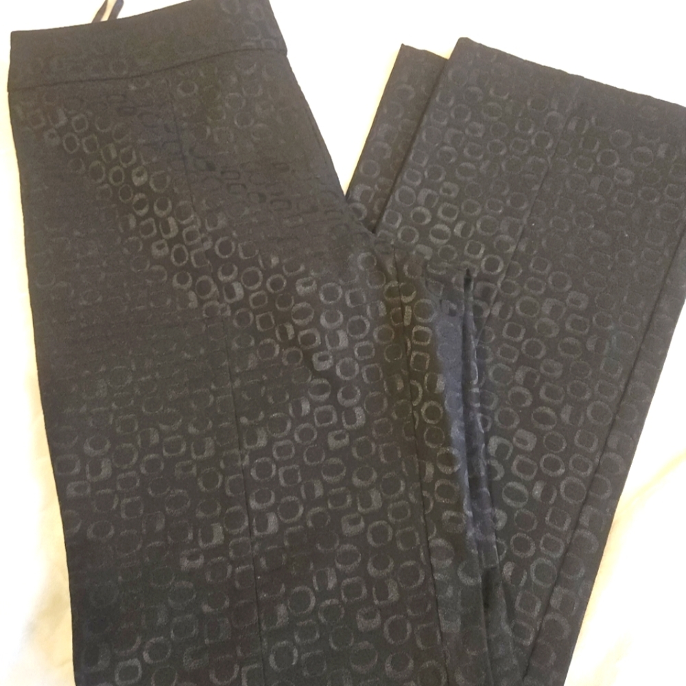 INC Black On Black Geometric Flare Pants